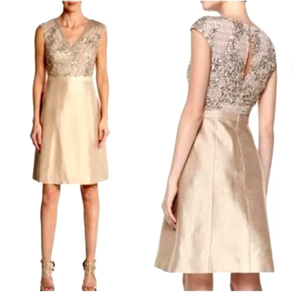 Kay Unger | Dresses | Kay Unger Metalic Champagne Lace Sleeveless V Neckline Special Occasion | Poshmark Kay Unger | Dresses | Kay Unger Metalic Champagne Lace Sleeveless V Neckline Special Occasion | Poshmark